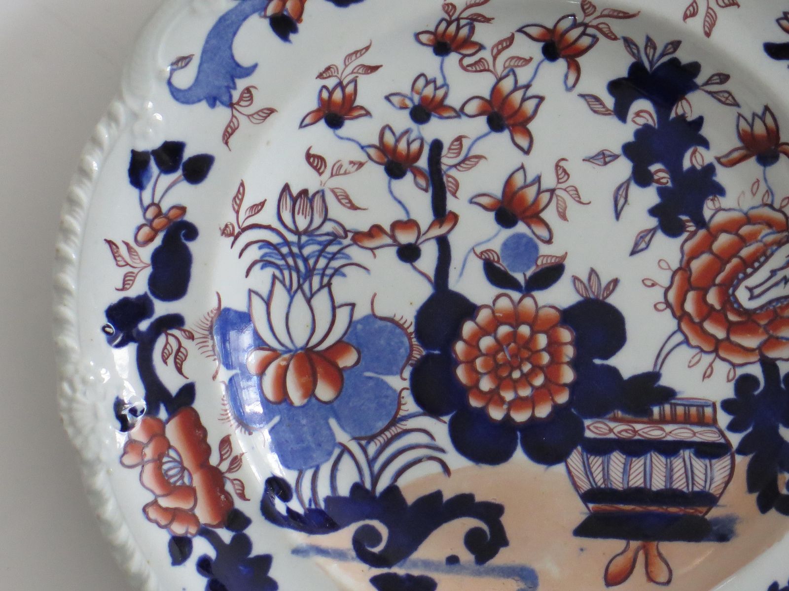Home Decor Georgian Masons Ironstone Desert Plate In Basket Japan Ptn, Circa 1818 photo