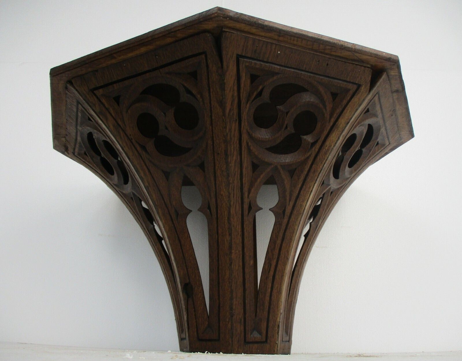 photo furniture Antique Large Gothic Hand Carved French Oak Wall Hall Console Table Stunning