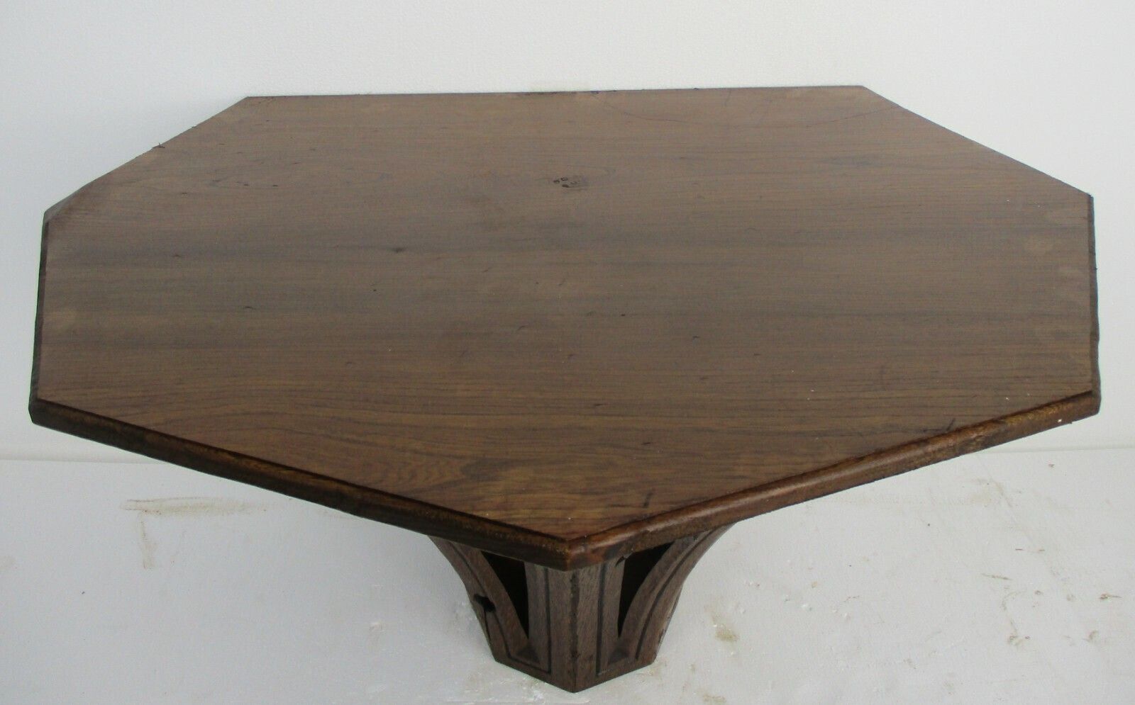 photo for sale Antique Large Gothic Hand Carved French Oak Wall Hall Console Table Stunning
