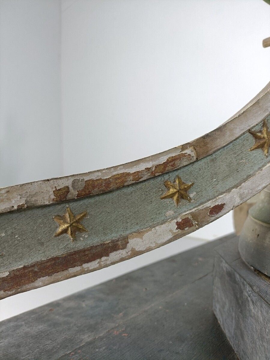 photo furniture Antique Gothic Church Pedestal Stand Console Wood Hand Painted Polychrome