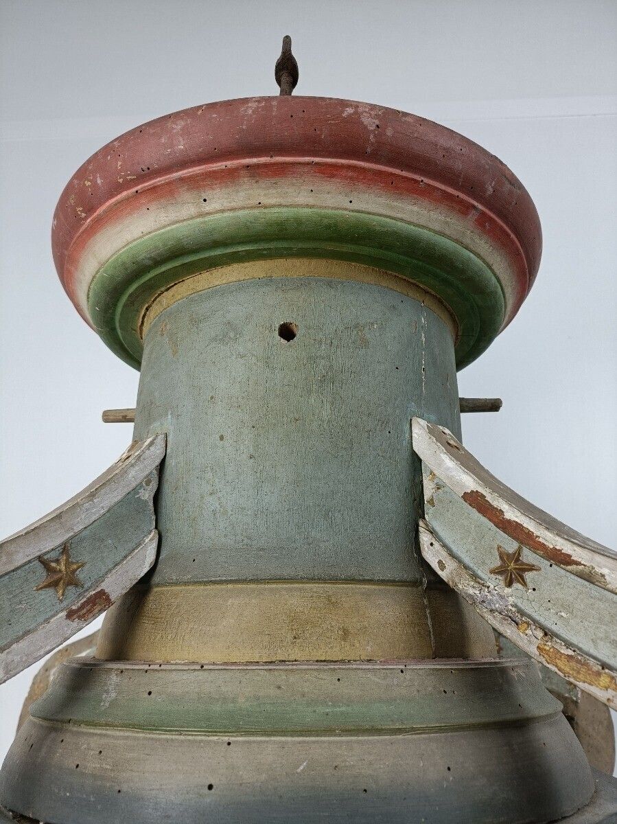 photo for sale Antique Gothic Church Pedestal Stand Console Wood Hand Painted Polychrome