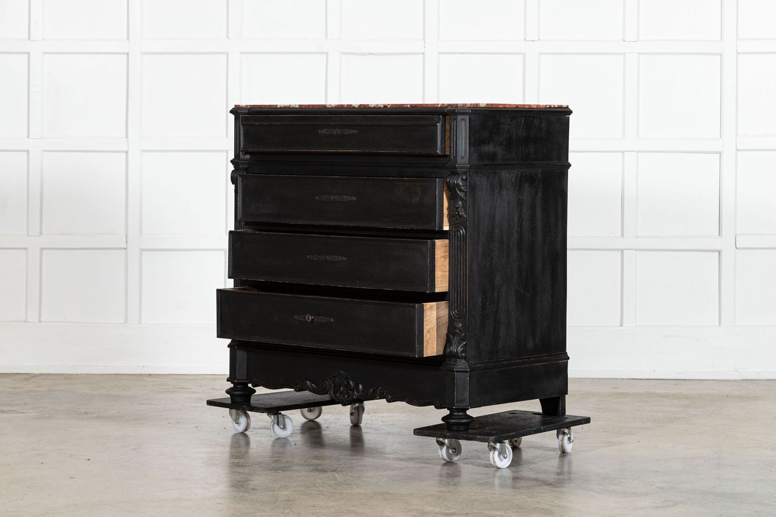 19thc French Ebonised Fruitwood Marble Commode photo buy