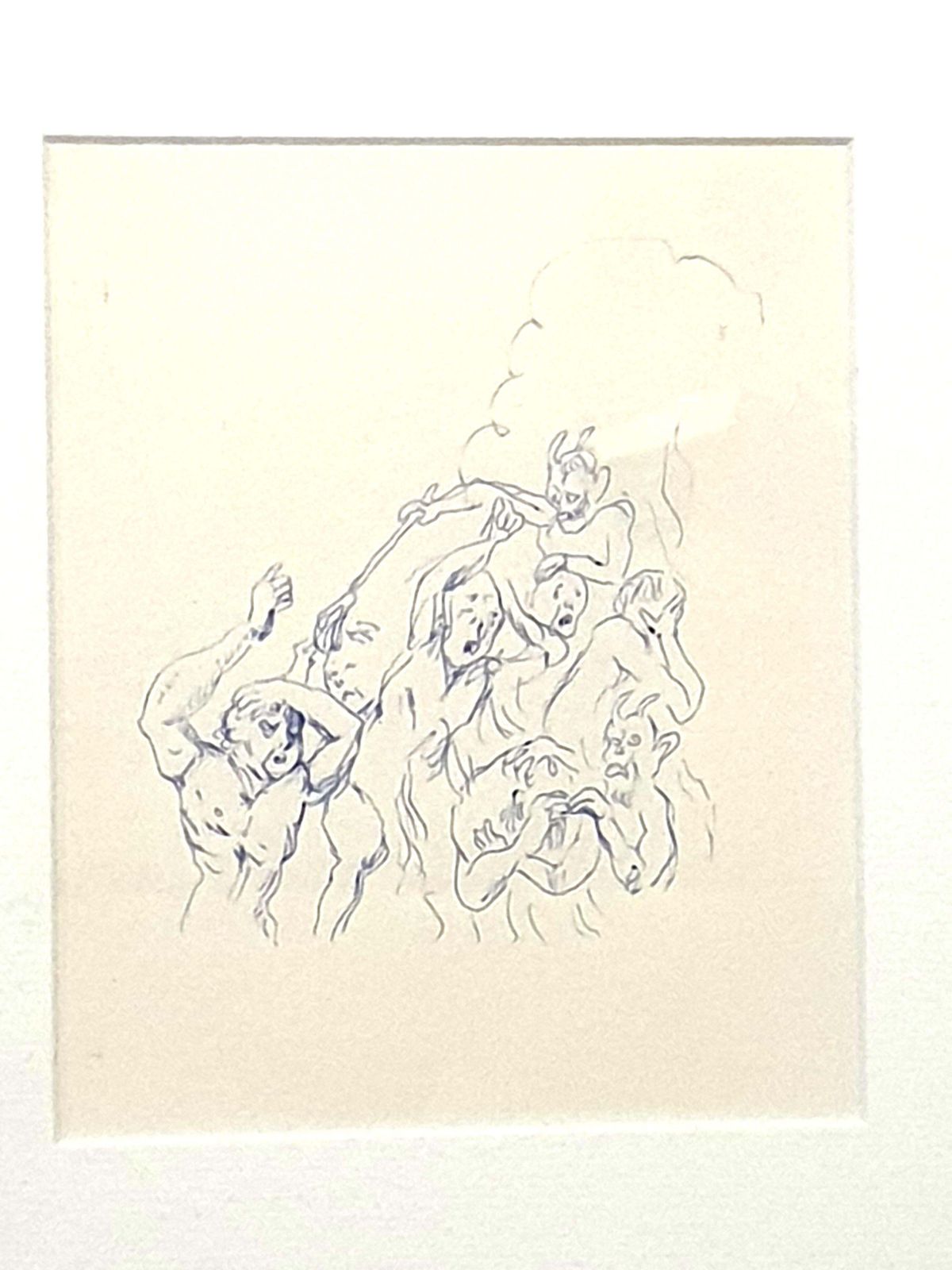 Léonard Tsugouharu Foujitatsuhugaru Foujita   Fear   Original Drawing1957 photo furniture