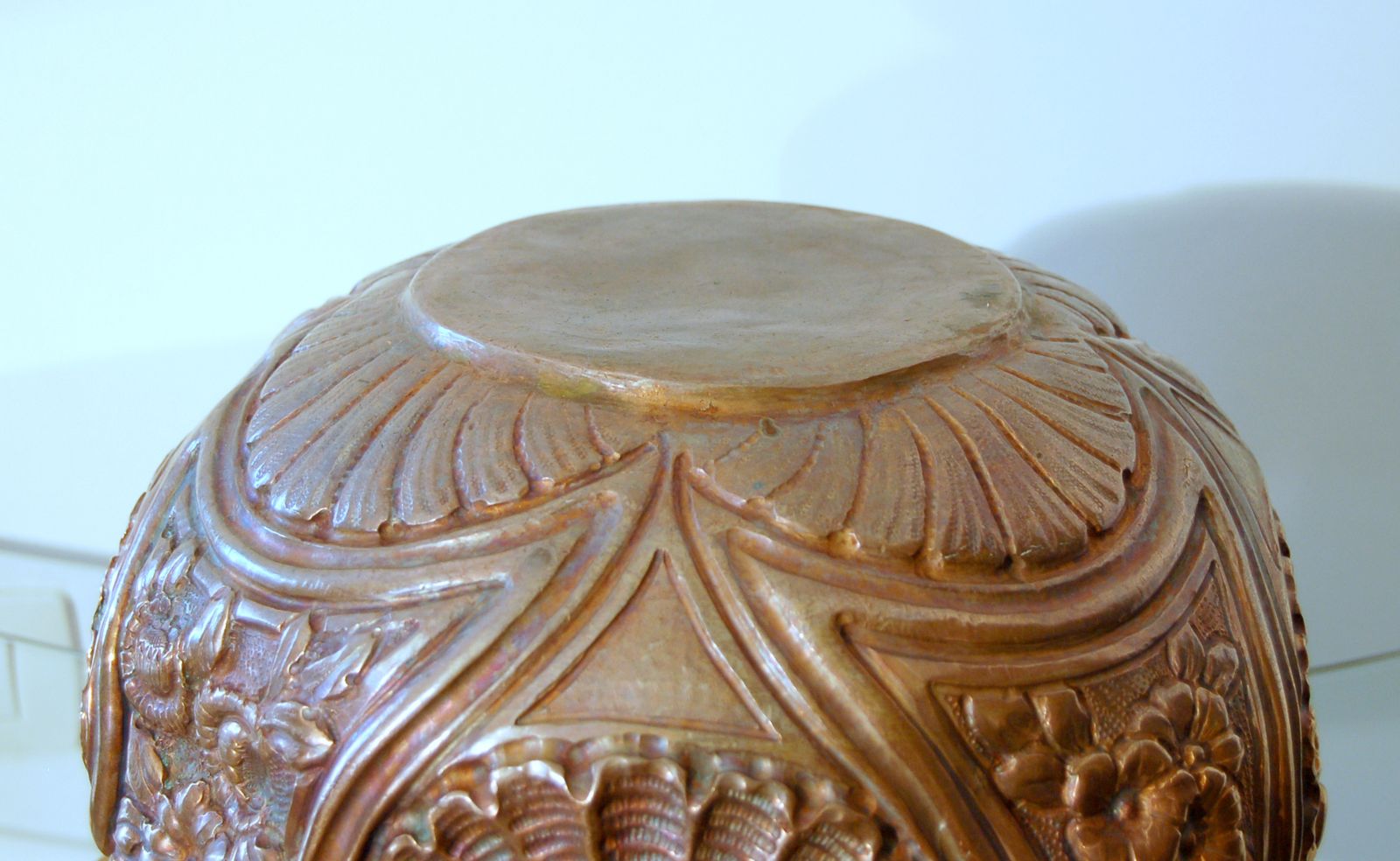 Antique Copper Jardiniere   19th Century photo vintage