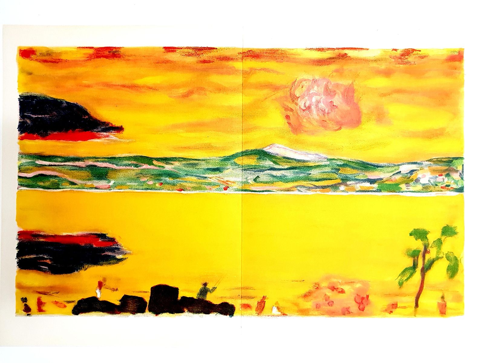 Pierre Bonnardpierre Bonnard   Sunset On The Mediterranean   Original Lithograph1940 photo furniture