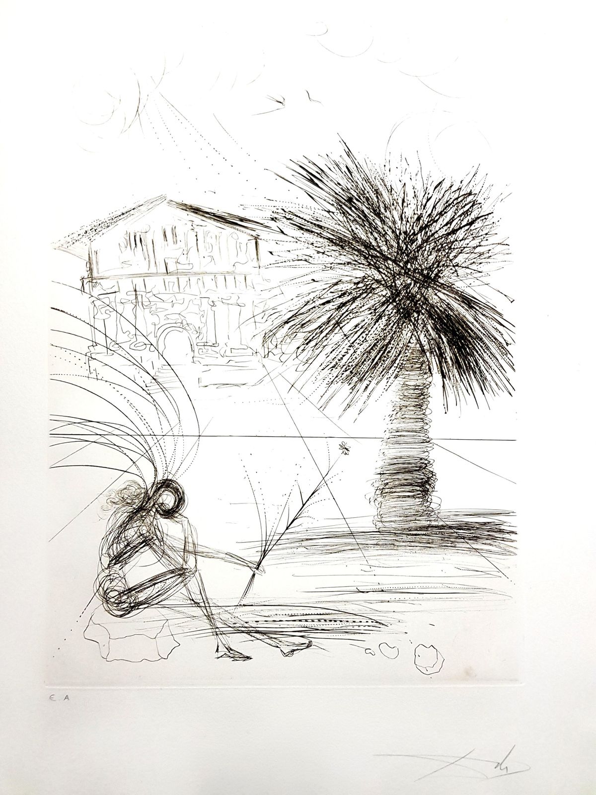 Salvador Dali   Mission Dolores   San Francisco   Original Hand Signed Etching1970