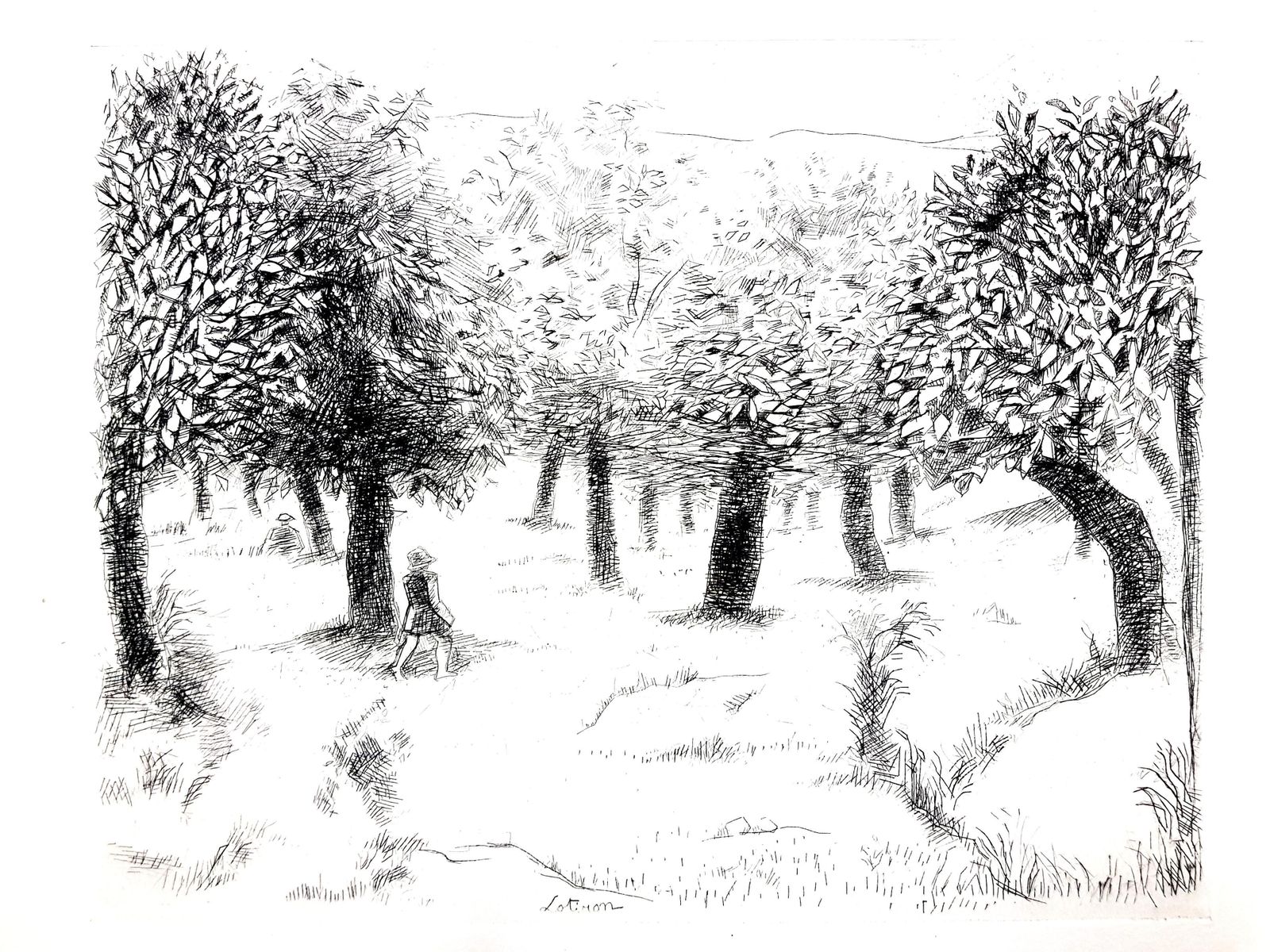 Robert Lotironrobert Lotiron   Landscape   Original Etching1946