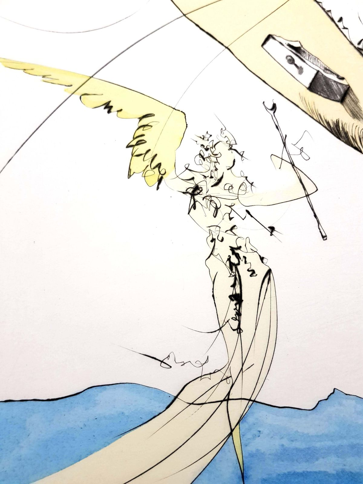 Salvador Dalí­Salvador Dali   Freud With A Snail's Head   Original Signed Engraving1974 photo 3980.0