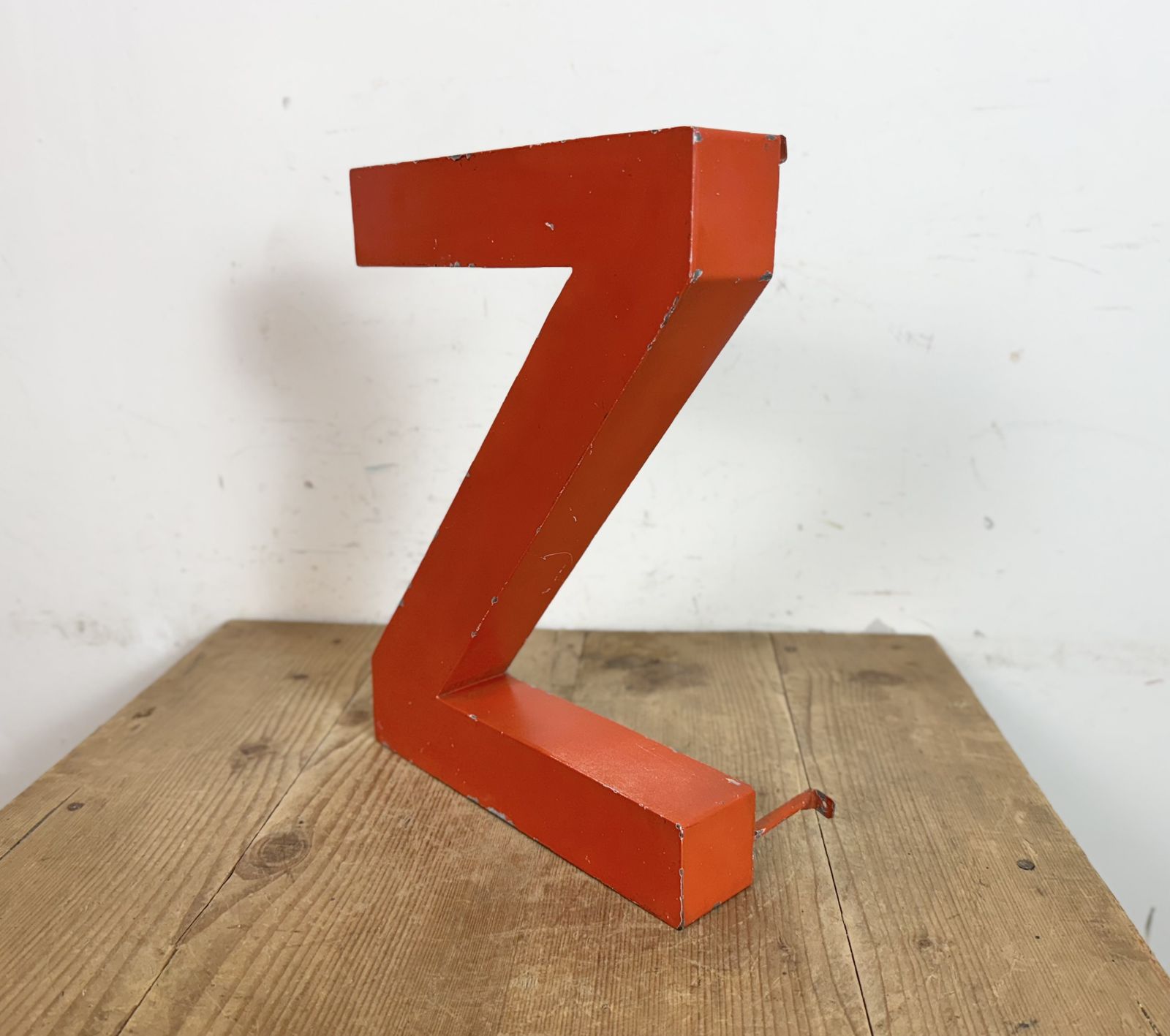Vintage Red Iron Facade Letter Z, 1970s photo 129.0