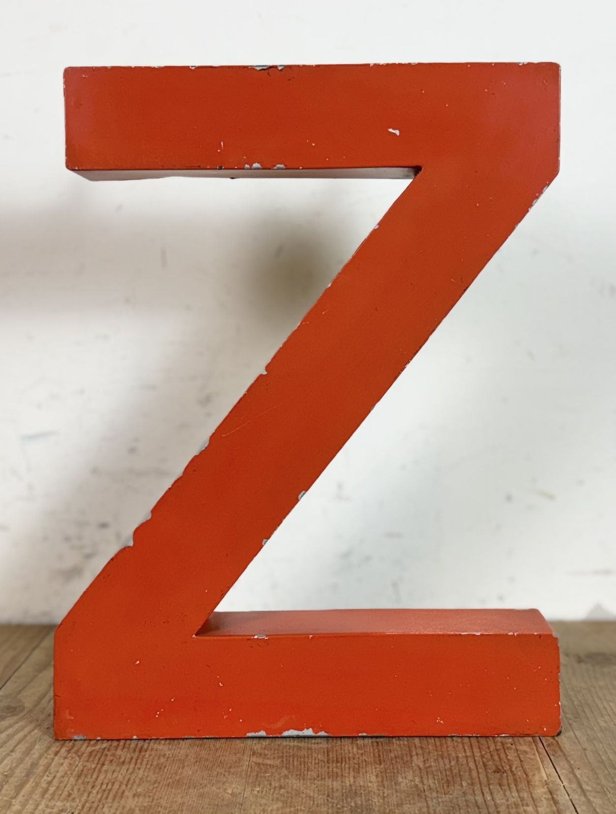 Vintage Red Iron Facade Letter Z, 1970s photo vinterior