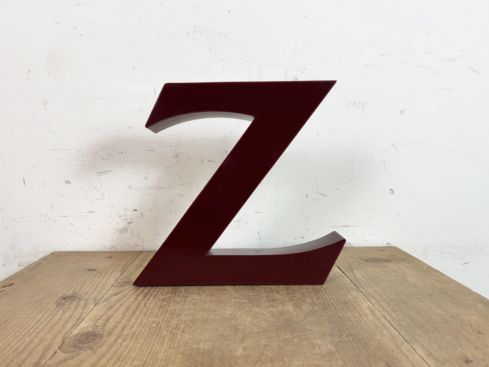 Vintage Dark Red Illuminated Letter Z , 1980s photo furniture