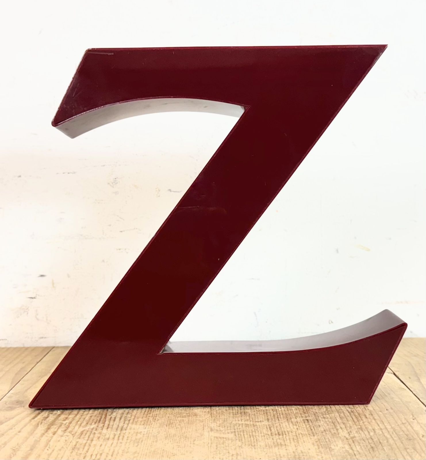 photo for sale Vintage Dark Red Illuminated Letter Z , 1980s