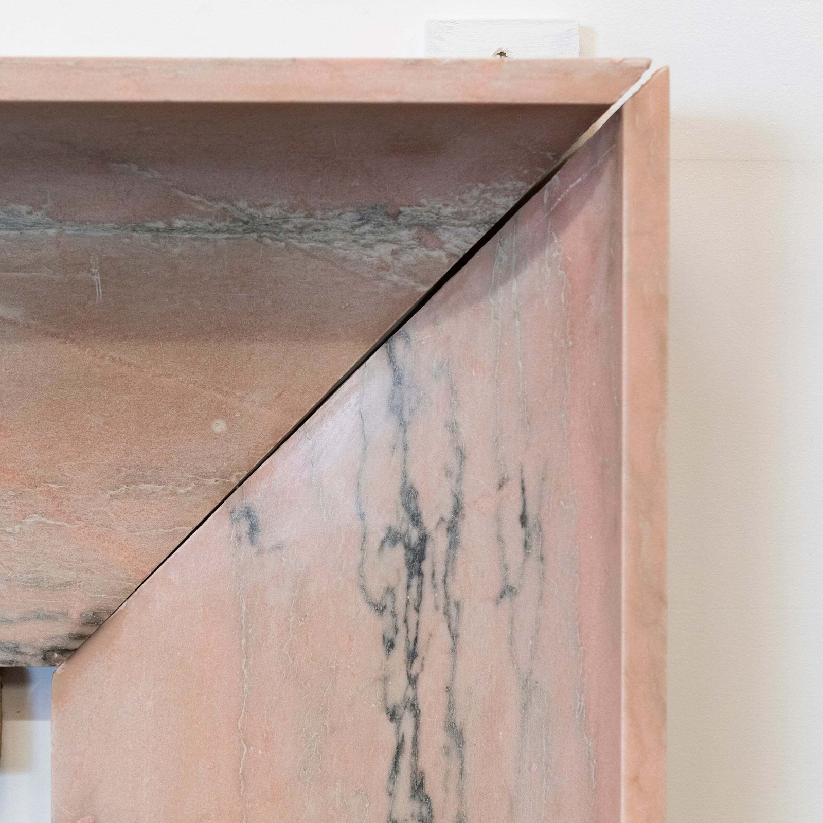 Bolection Fireplace Surround In Reclaimed Pink Marble photo for sale
