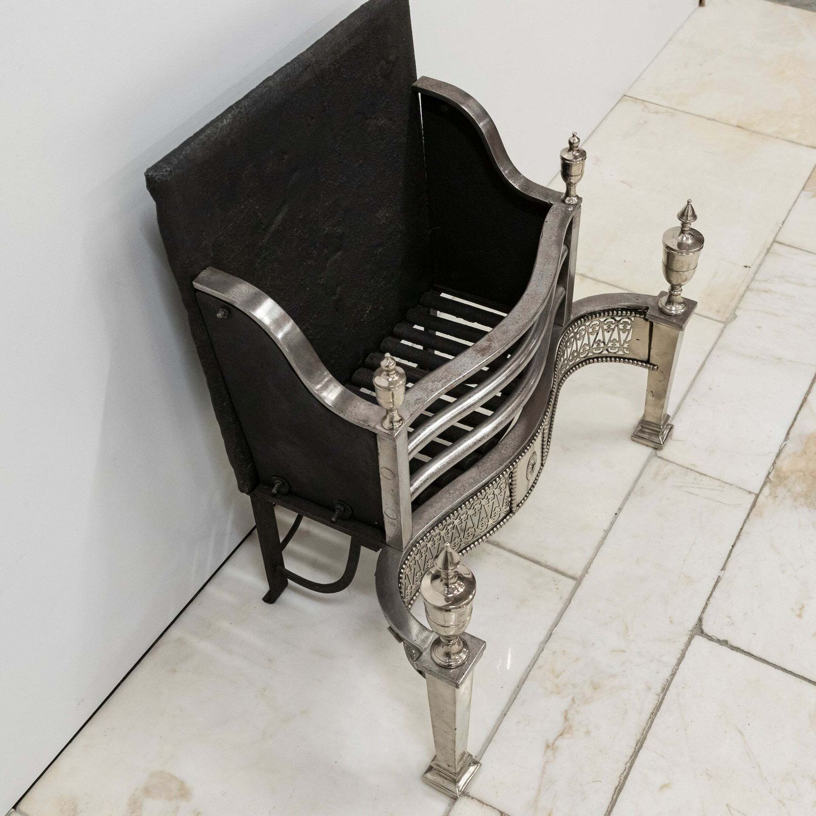 Home Fixtures Reclaimed Georgian Style Polished Steel Fire Basket photo