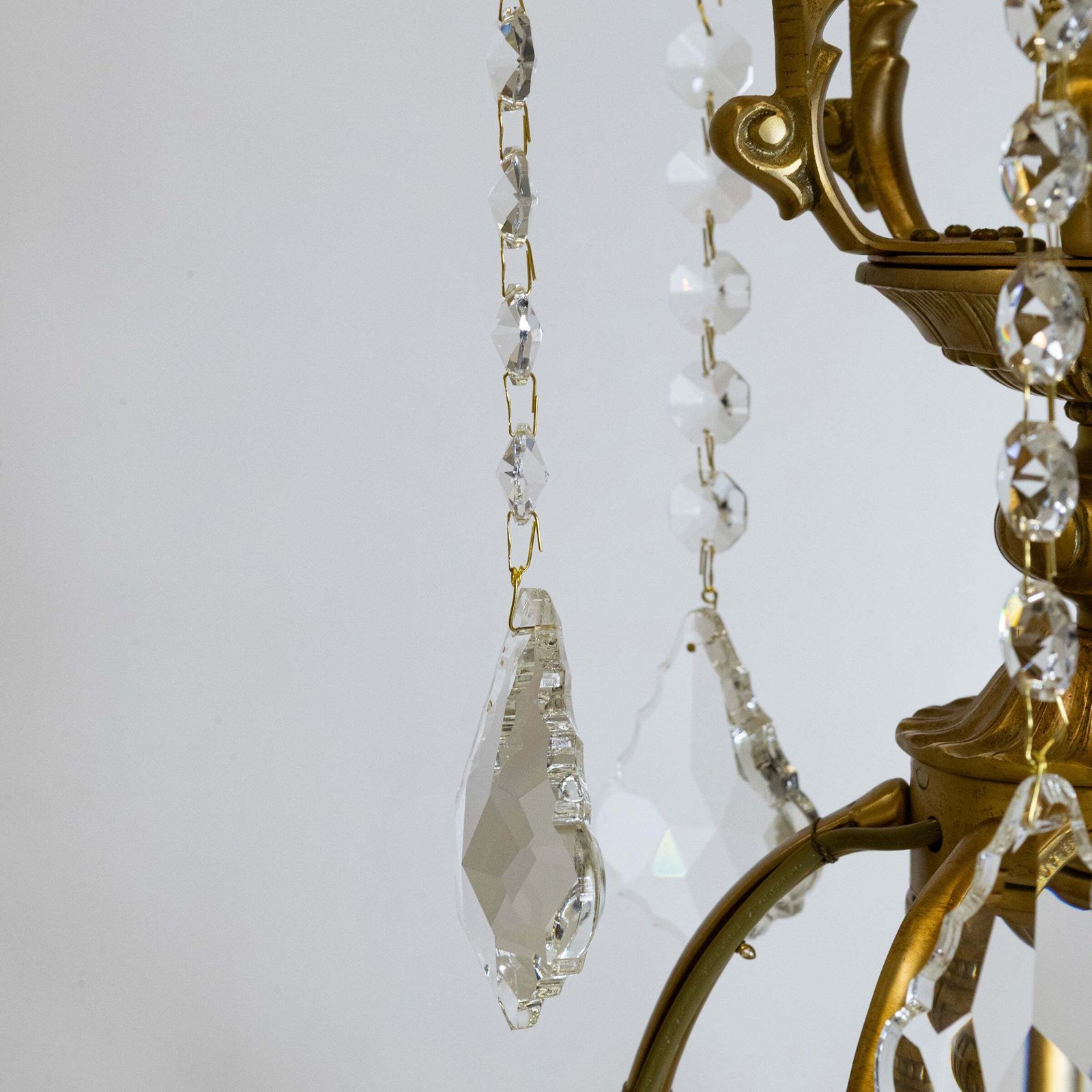 Large French Antique Gilt Birdcage And Crystal Chandelier | 12 Arm photo 3500.0