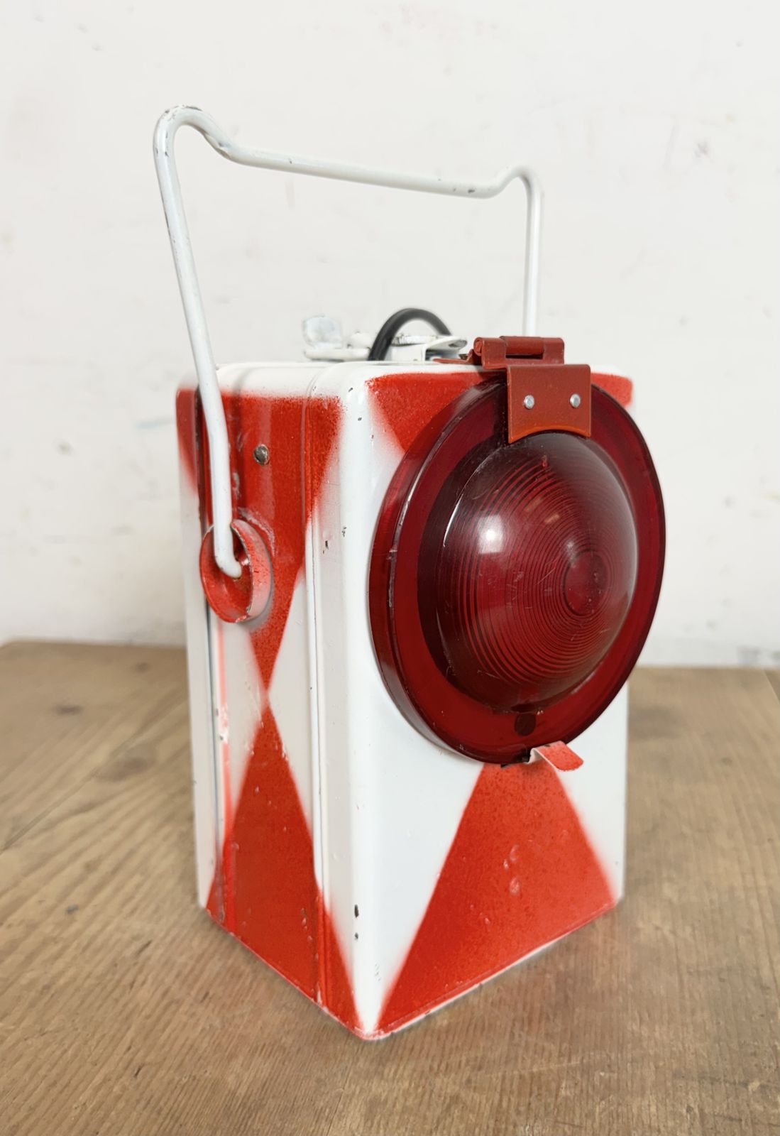 photo vinterior Industrial Red Railway Lantern, 1980s
