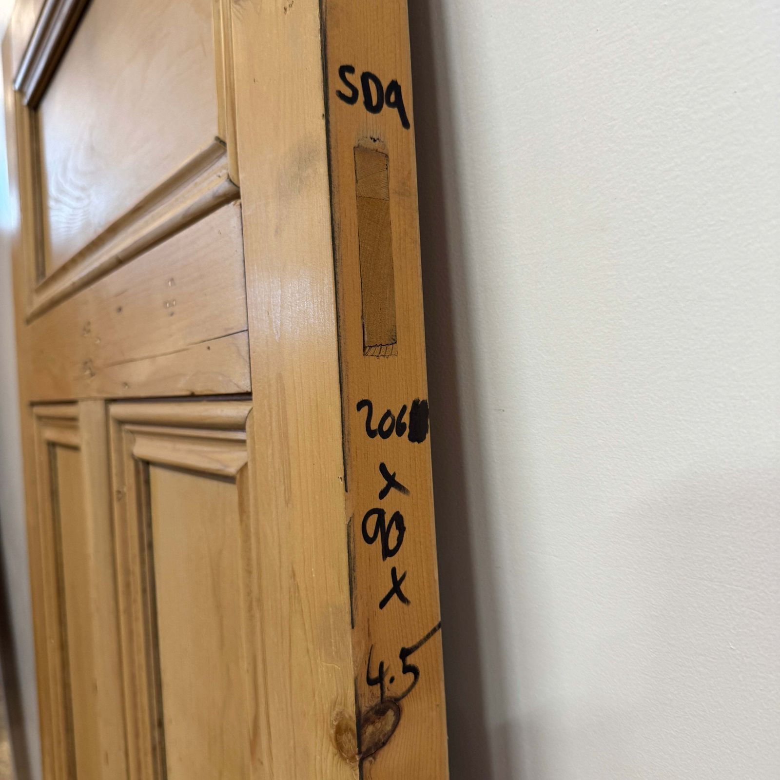photo furniture Antique Stripped Five Panel Door 206cm X 90cm