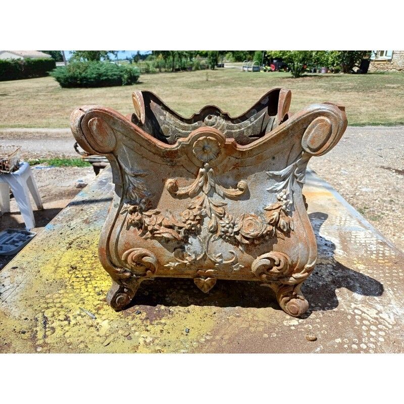 1 Cast Iron Planter 1900 From Charleville   Mézières Rocaille Style photo for sale