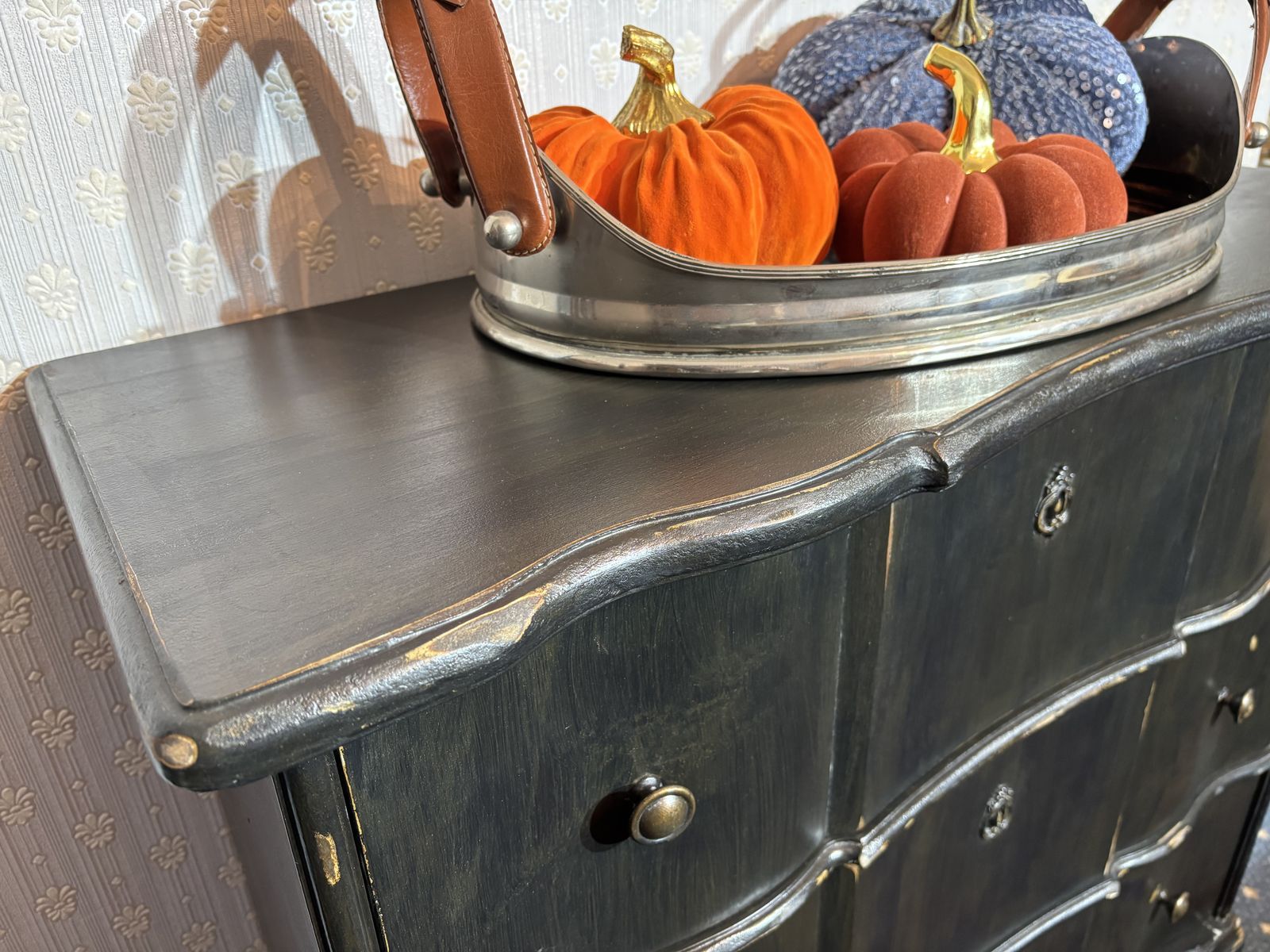 Ebonised Slim Chest Of Drawers photo vinterior