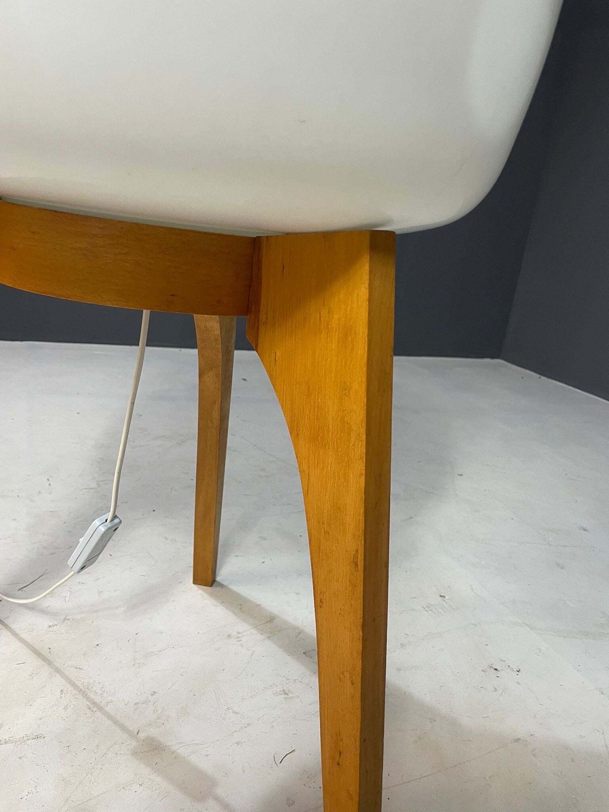 Large Floor Lamp By Uluv, Wood & Frosted Glass, Czechoslovakia, 1960s photo vinterior