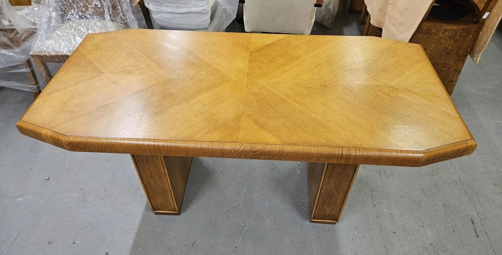 Art Deco Golden Oak Dining Table photo Furniture