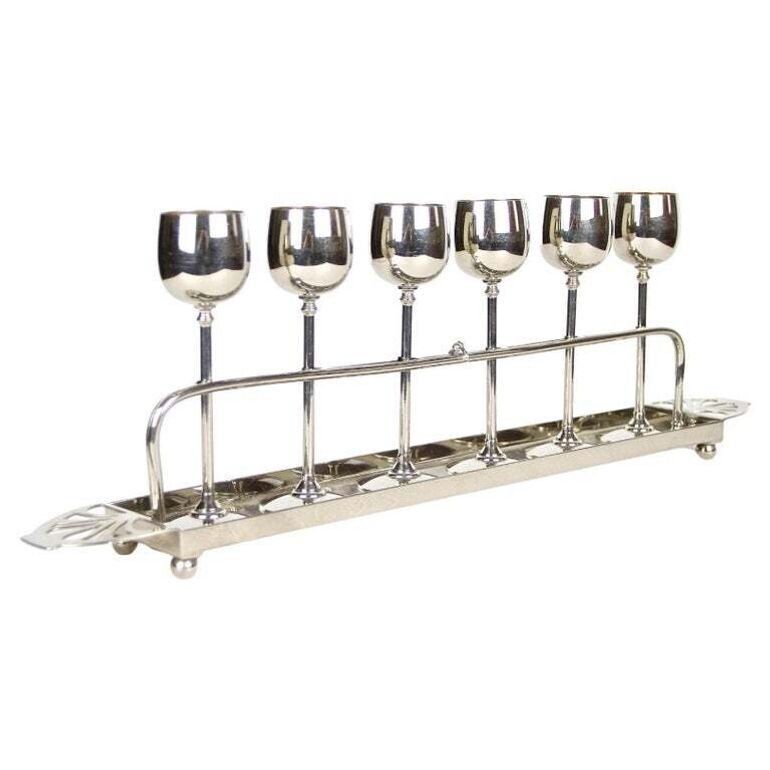 Set Of 6 Art Nouveau Goblets By Wmf, Gilt Liquor Set, Germany Circa 1910 photo furniture