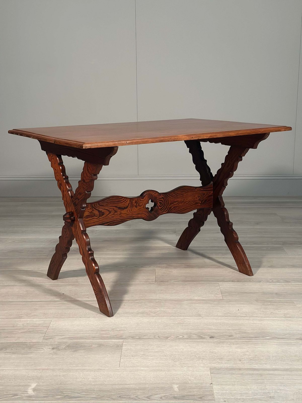 Ecclesiastical Pitch Pine Writing Table C.1910 photo furniture