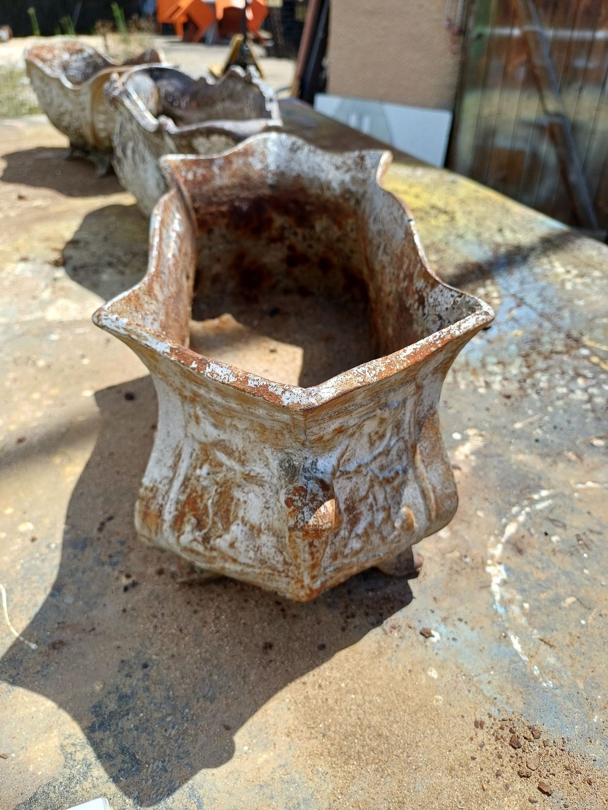 photo furniture 3 Cast Iron Planters 1900 From Charleville   Mézières Rocaille Style
