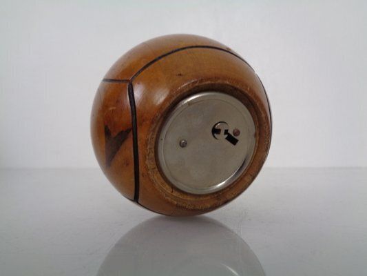 German Wooden Football Money Box With Key, 1930s photo Home Decor