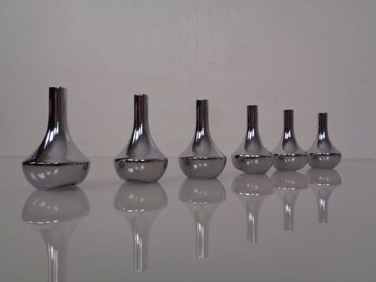 photo for sale Chrome Plated Candleholders By Quist, Germany, 1960s, Set Of 6