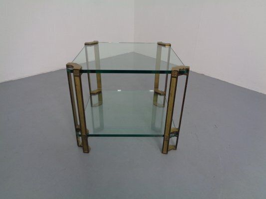 T24 Tempered Glass & Brass Coffee Table By Peter Ghyczy, Germany, 1970s photo for sale