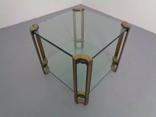T24 Tempered Glass & Brass Coffee Table By Peter Ghyczy, Germany, 1970s photo 416.0