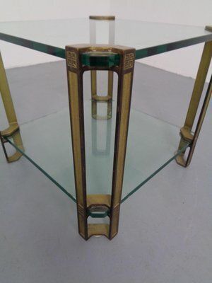 photo for sale T24 Tempered Glass & Brass Coffee Table By Peter Ghyczy, Germany, 1970s