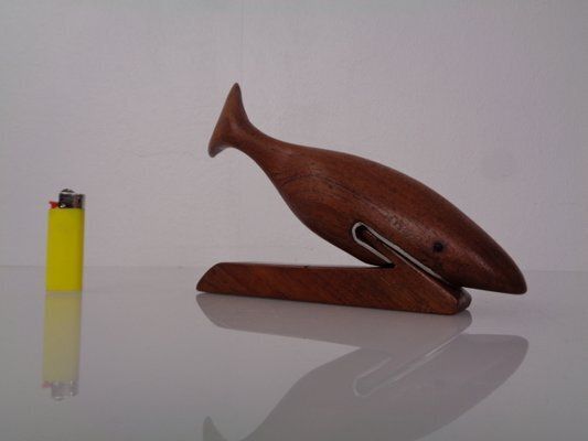 Danish Teak Shark With Stand, 1960s photo for sale