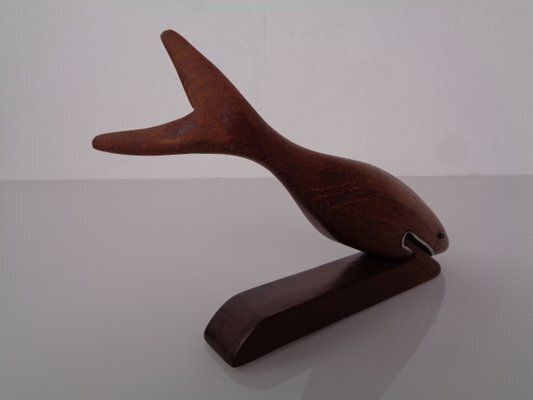 Danish Teak Shark With Stand, 1960s photo vintage