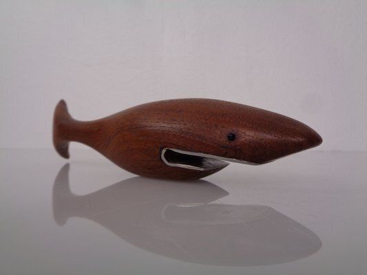 Home Decor Danish Teak Shark With Stand, 1960s photo