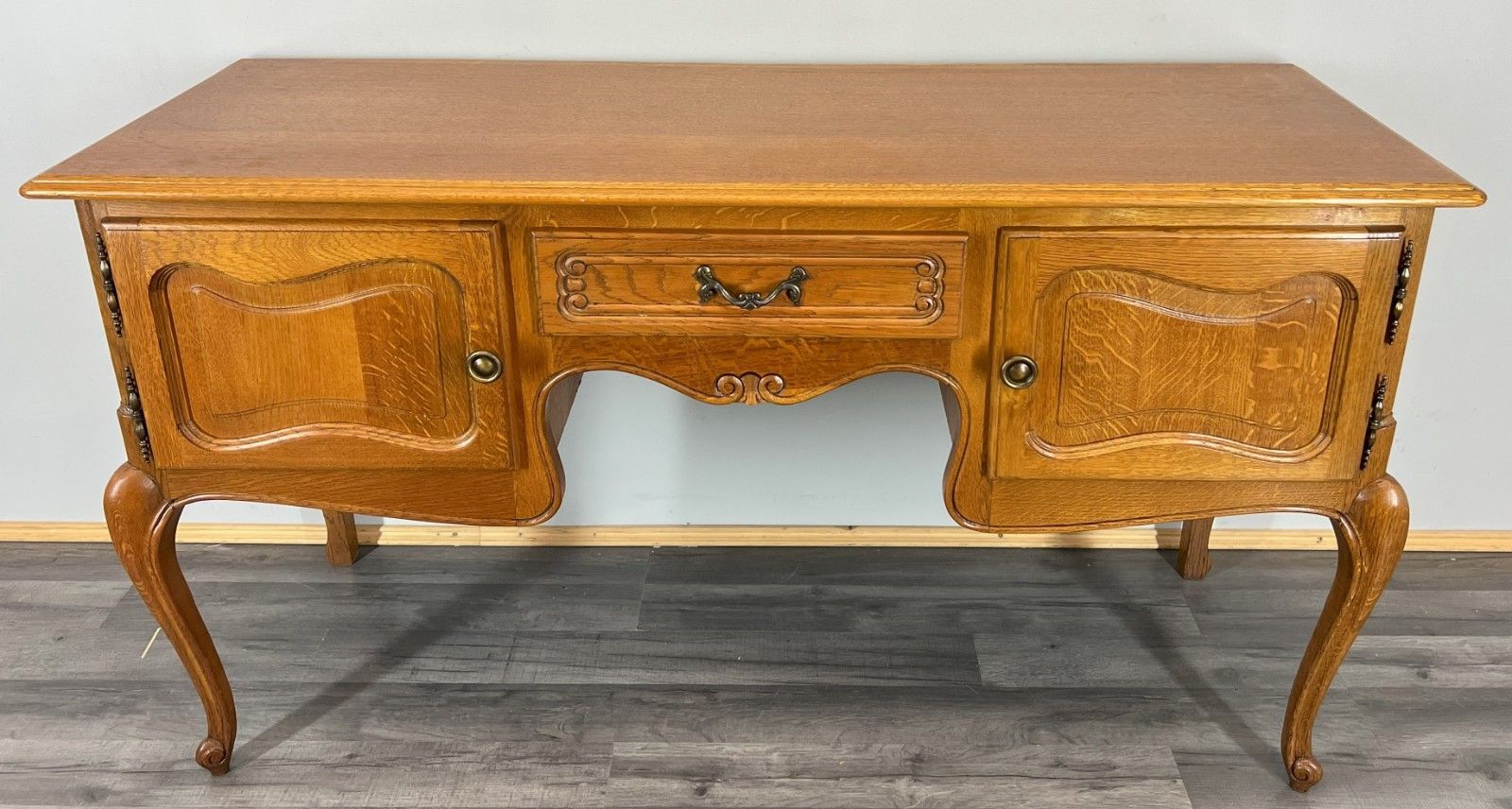 Cabinet Vintage French Louis Style Carved Desk With Storage Sideboard Lot 4046