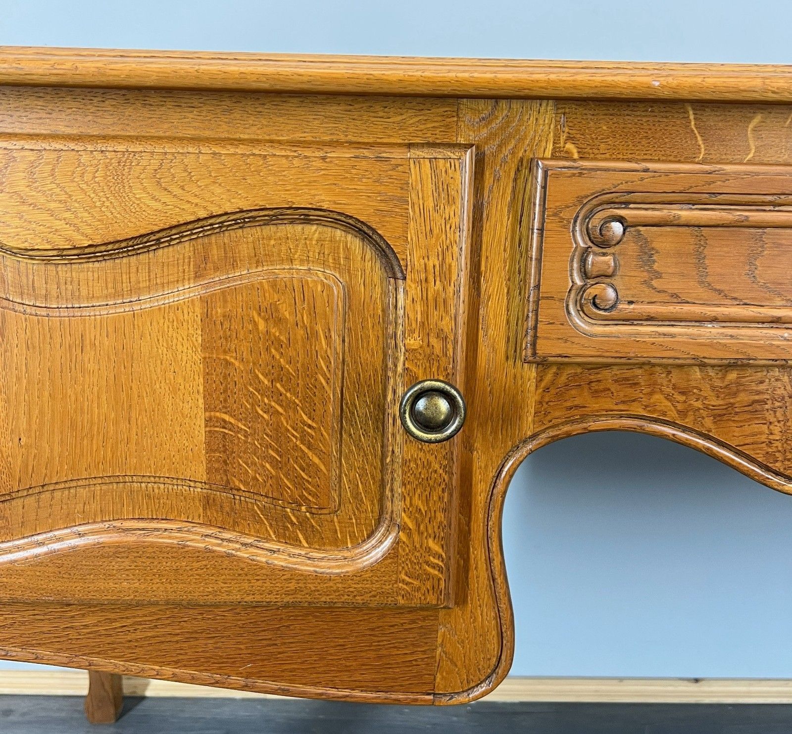 Cabinet Vintage French Louis Style Carved Desk With Storage Sideboard Lot 4046 photo 369.0