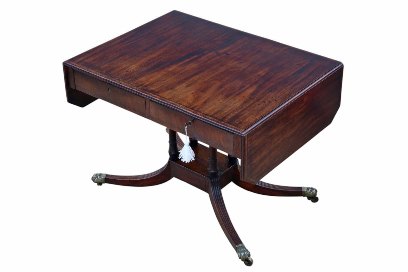 Antique C.1825 Regency Mahogany Pedestal Sofa Or Dining Table – Fine Quality 19th Century Occasional Side Table photo furniture
