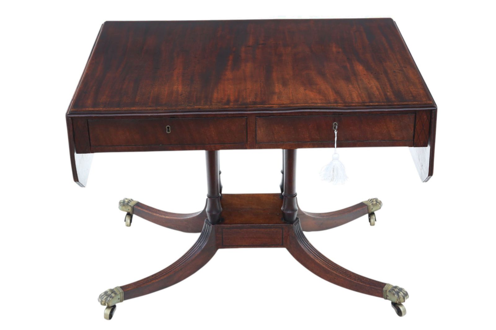 Antique C.1825 Regency Mahogany Pedestal Sofa Or Dining Table – Fine Quality 19th Century Occasional Side Table photo for sale