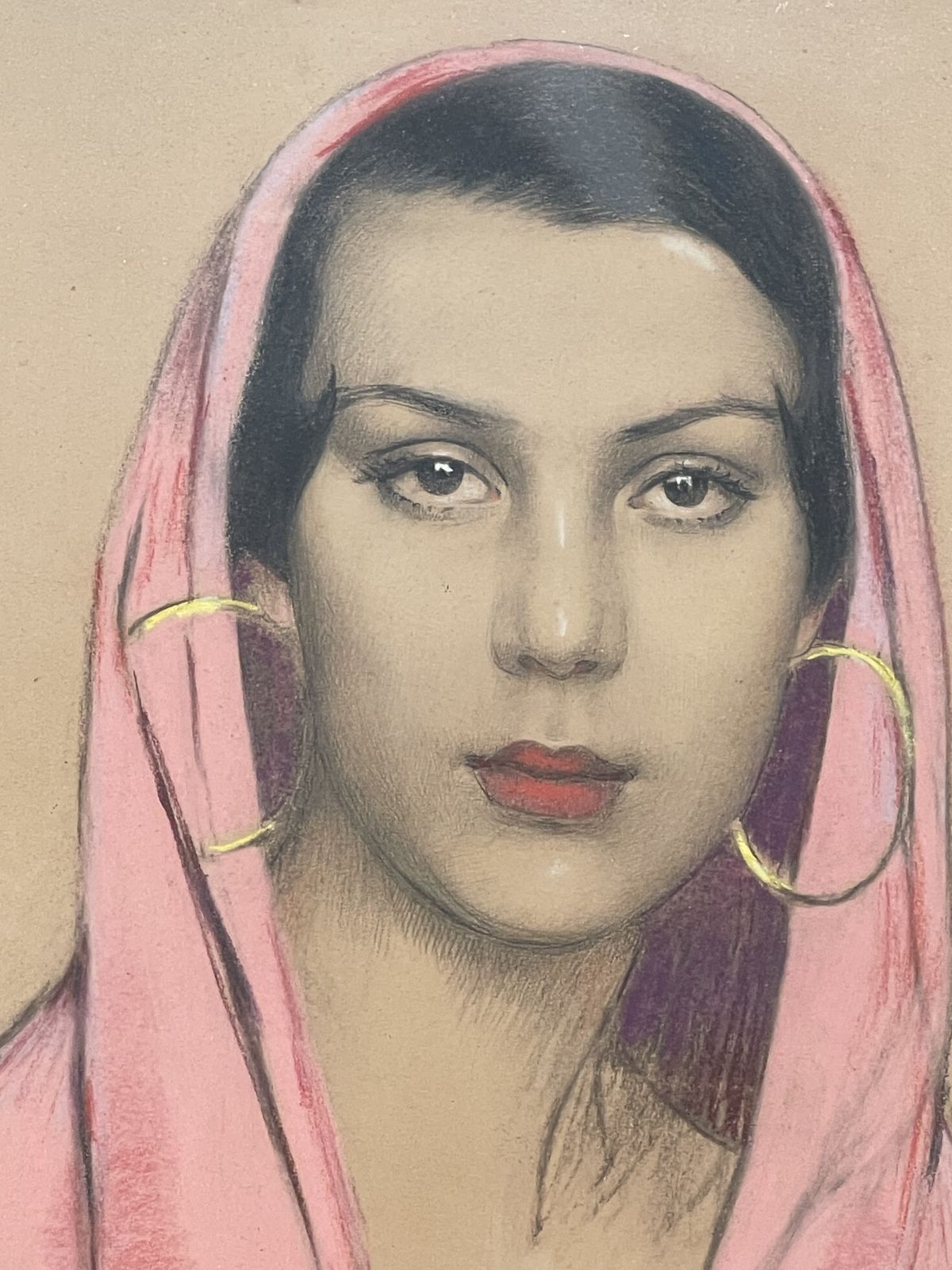Portrait Of A Veiled Woman By Gustave Brisgand (1867 1944), Art Déco, France photo Art