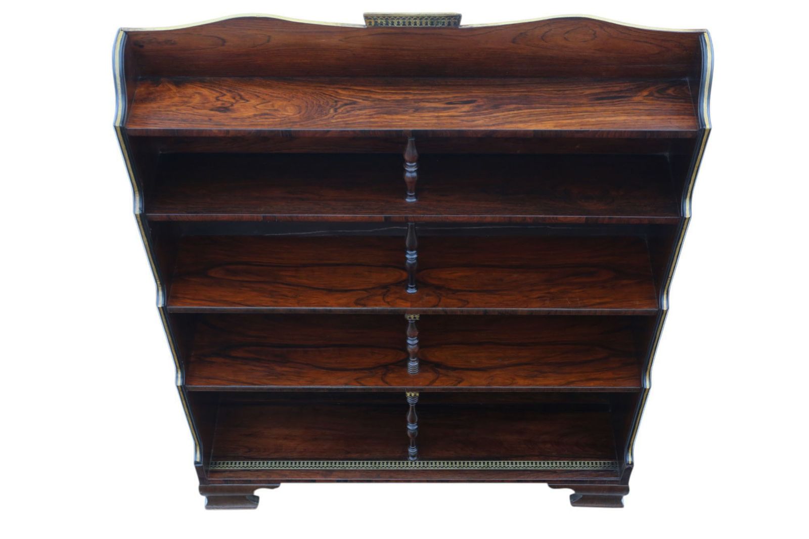Antique 19th Century Fine Quality Rosewood Waterfall Bookcase Wall Shelves photo for sale