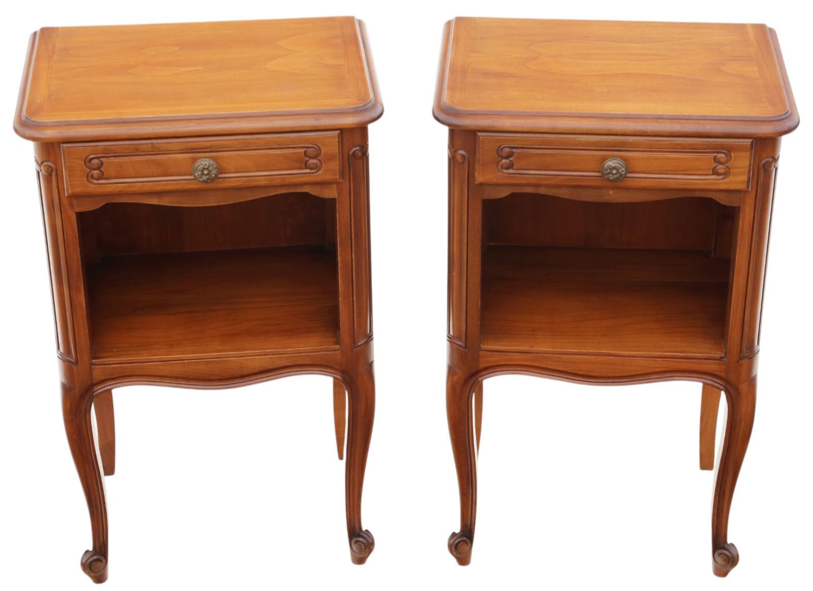 Pair Of Quality Vintage Cherry Bedside Tables – Stylish Nightstands photo Furniture
