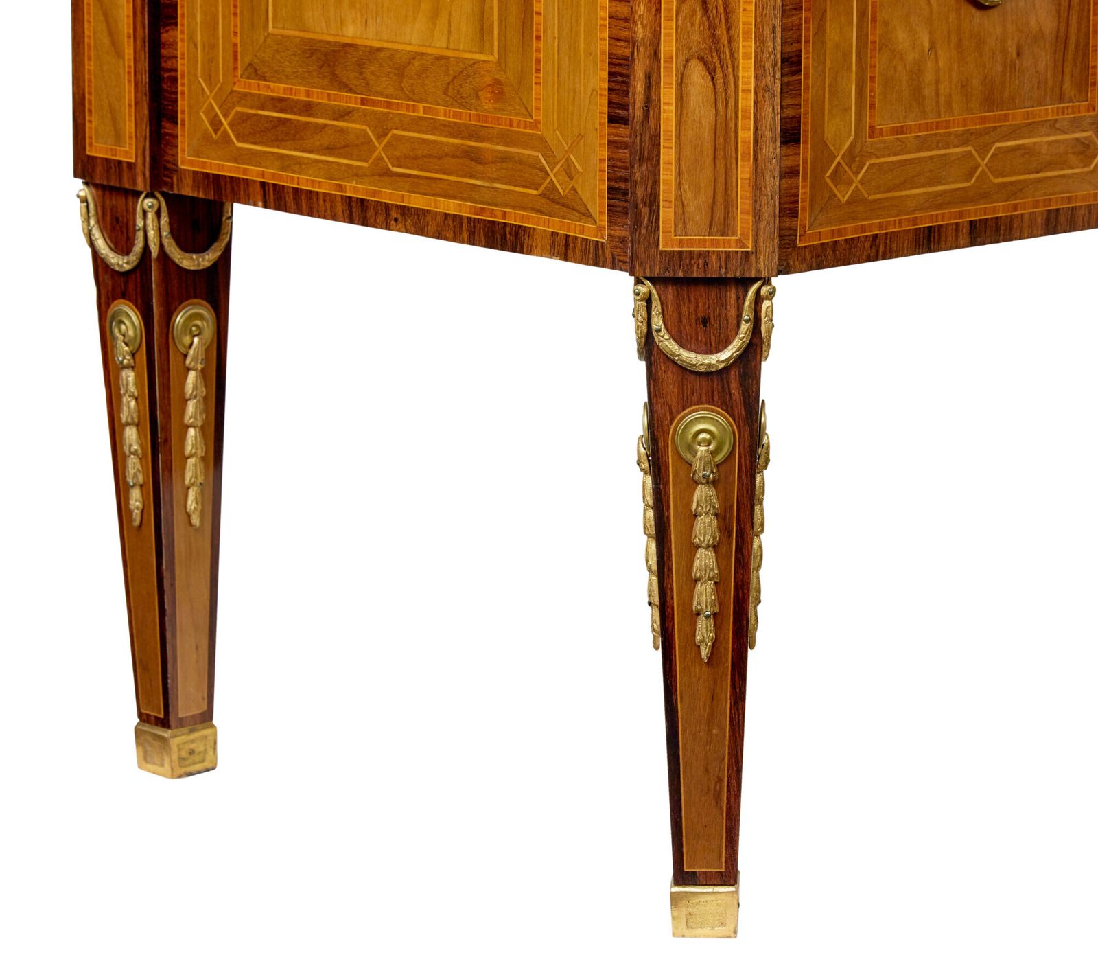 photo furniture Early 20th Century Inlaid Walnut Commode With Marble Top