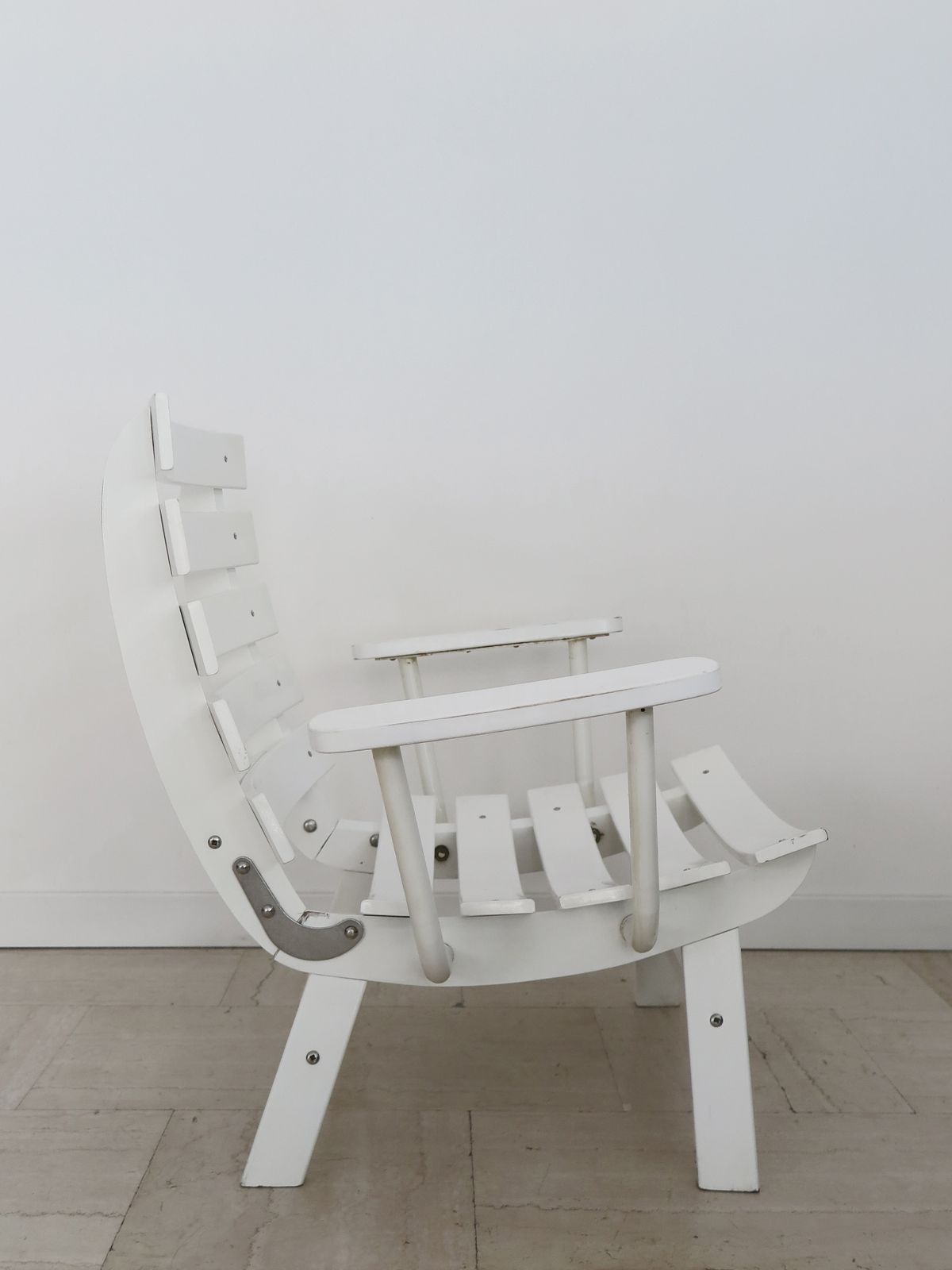 Carlo Hauner For Bfc Midcentury Garden White Laquared Wood Armchairs 1960s photo 3900.0