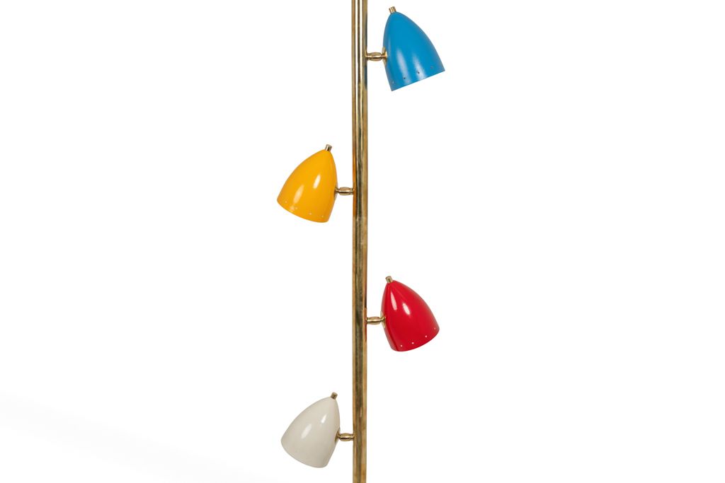 Tubular Hanging Lamp In Patinated And Lacquered Brass. Contemporary photo furniture