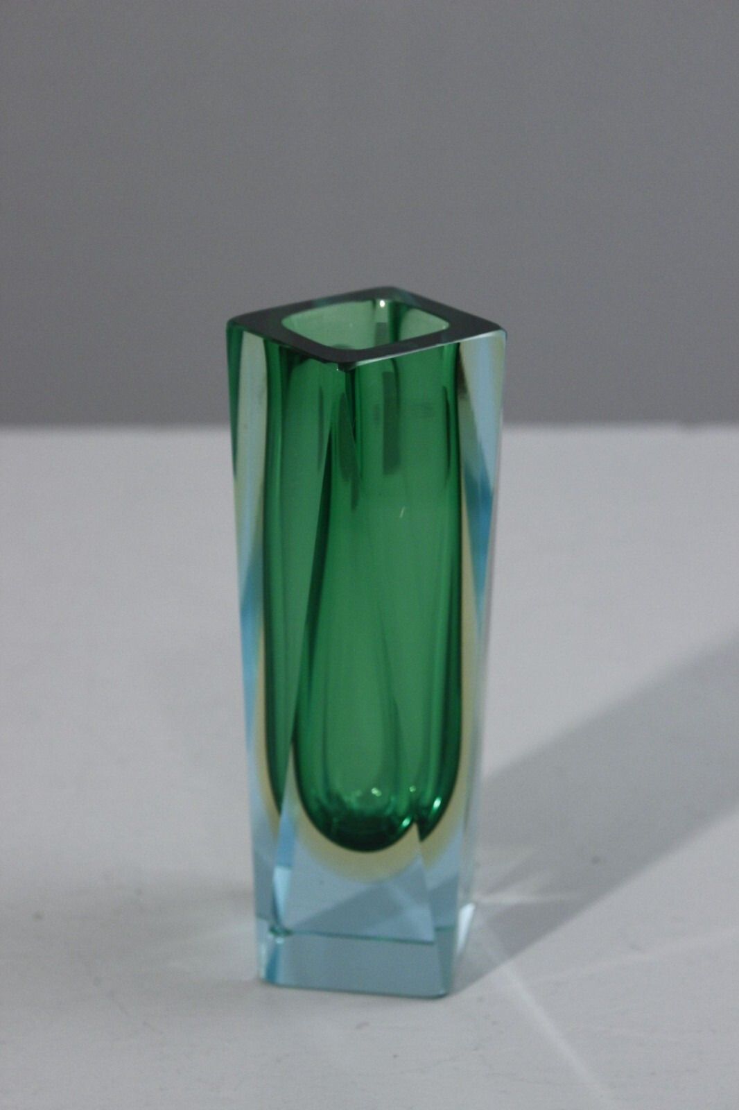 Sommerso Murano Glass Diamond Vase Design Italy 1970s photo Home Decor