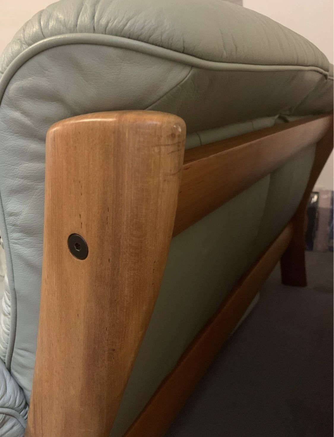 1980s Norwegian Mid Century Ekornes ‘Montana’ Solid Teak And Leather Two Seater photo Furniture