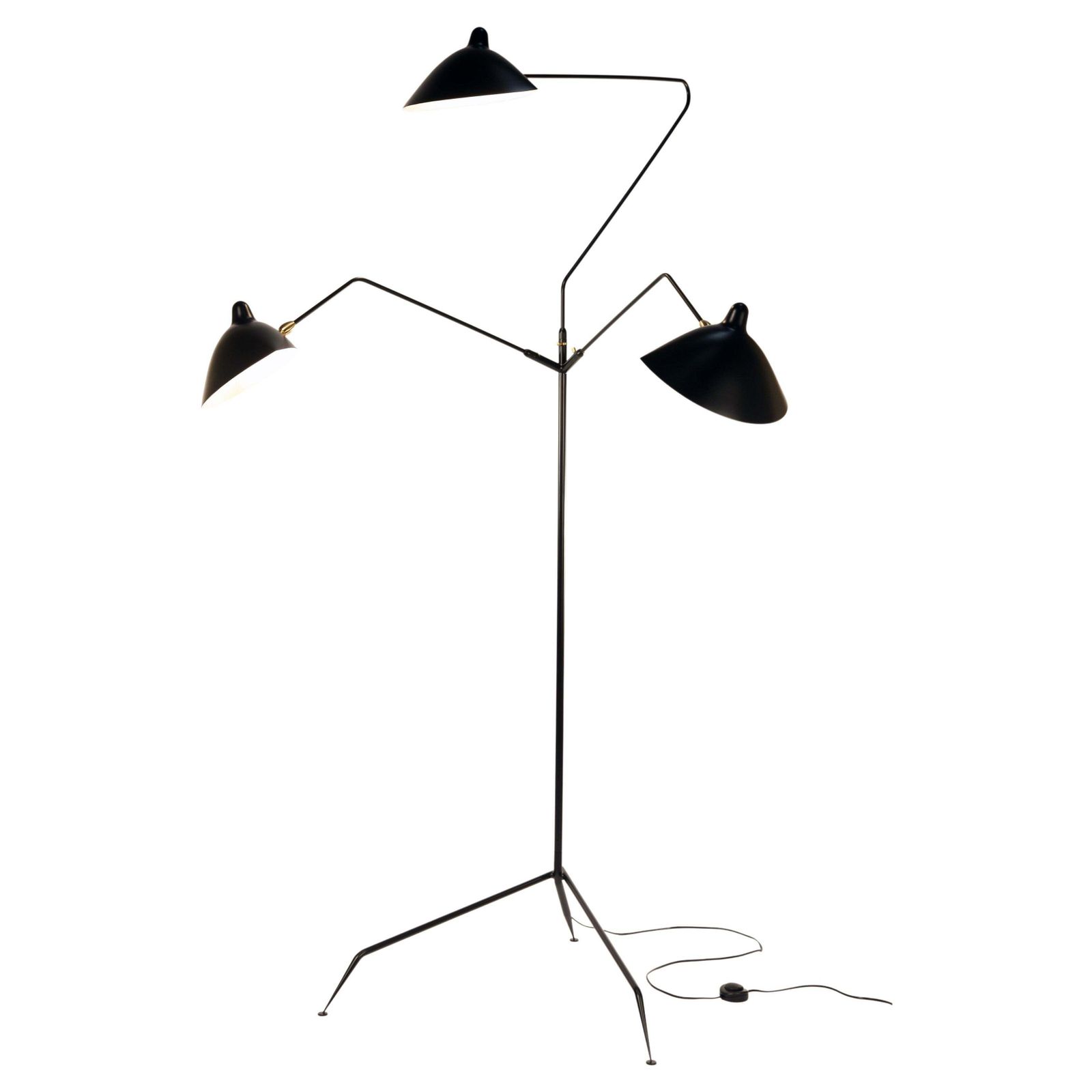 Serge Mouille 3 Arms Floor Lamp Standing Lamp.  Available Immediately 220v