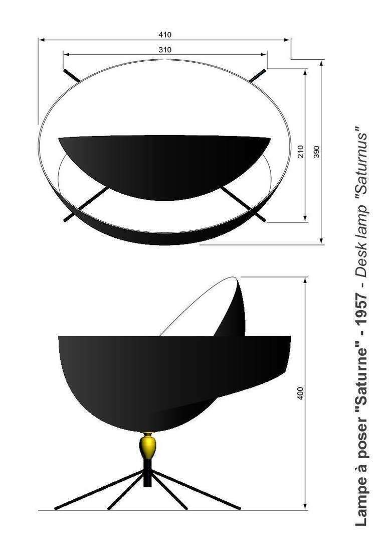 Serge Mouille Desk Lamp Saturn photo for sale